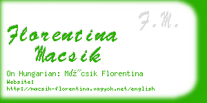 florentina macsik business card